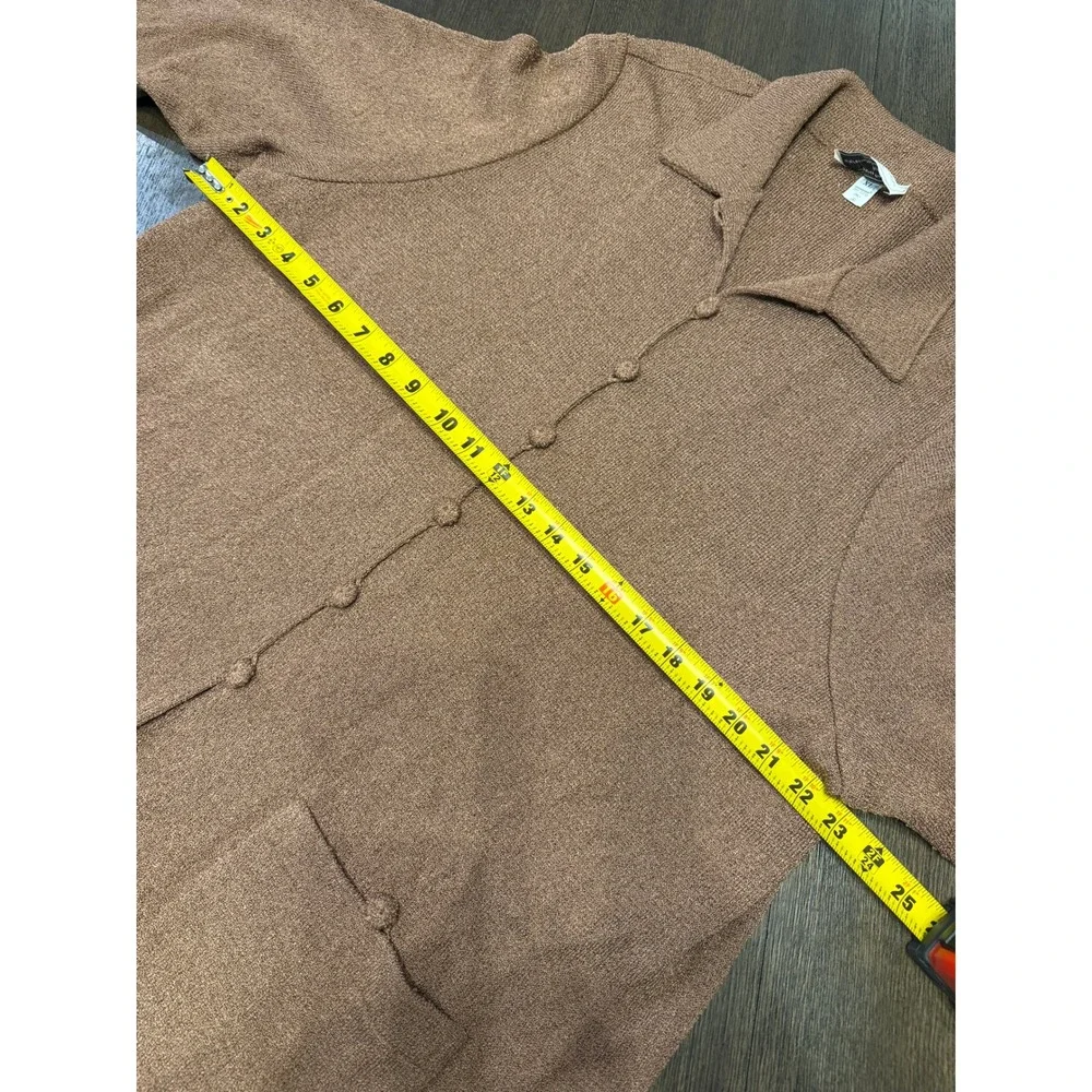 Vintage Brenda‎ French French Rags Knit 2 Piece Set Cardigan Pants Bronze XL USA